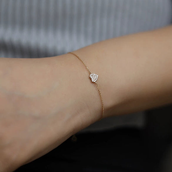Wholesale Women's S925 Sterling Silver Heartshaped Diamond Love Bracelet