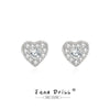 Wholesale Women's S925 Sterling Silver Heartshaped Diamond Zircon Earrings With Electroplating Classic Love Style