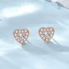 Wholesale Women's S925 Sterling Silver Heartshaped Diamond Zircon Earrings With Electroplating Classic Love Style