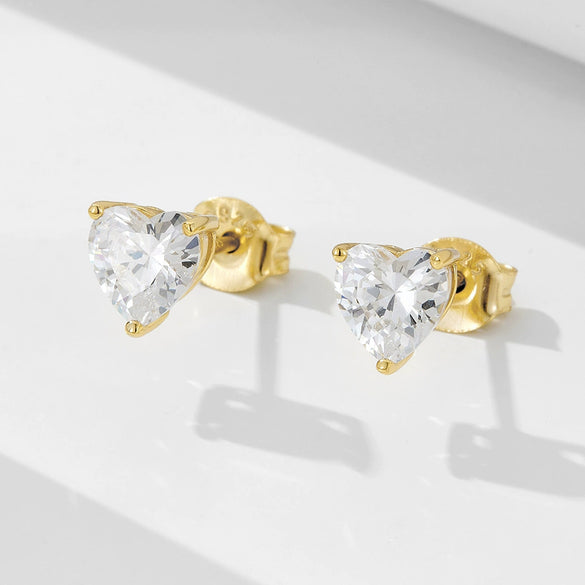 Wholesale Women's S925 Sterling Silver Heartshaped Diamonddesigned Earrings