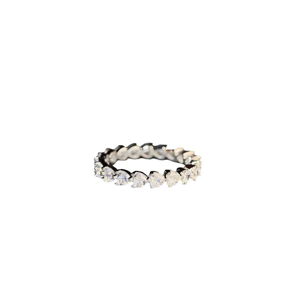 Wholesale Women's S925 Sterling Silver Heartshaped Fashion Diamond Ring With Electroplating