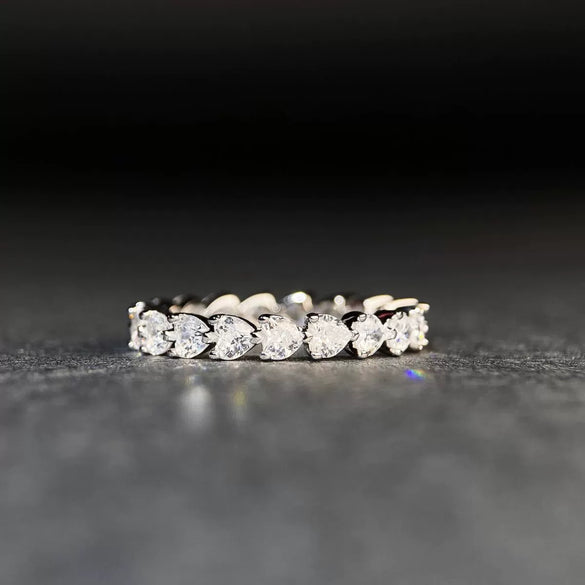 Wholesale Women's S925 Sterling Silver Heartshaped Fashion Diamond Ring With Electroplating