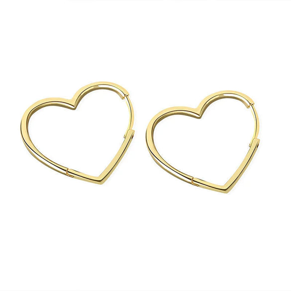 Wholesale Women's S925 Sterling Silver Heartshaped Fashion Exaggerated Polished Earrings