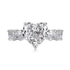 Wholesale Women's S925 Sterling Silver Heartshaped Light Luxury Geometric Electroplated Ring With High Carbon Diamond