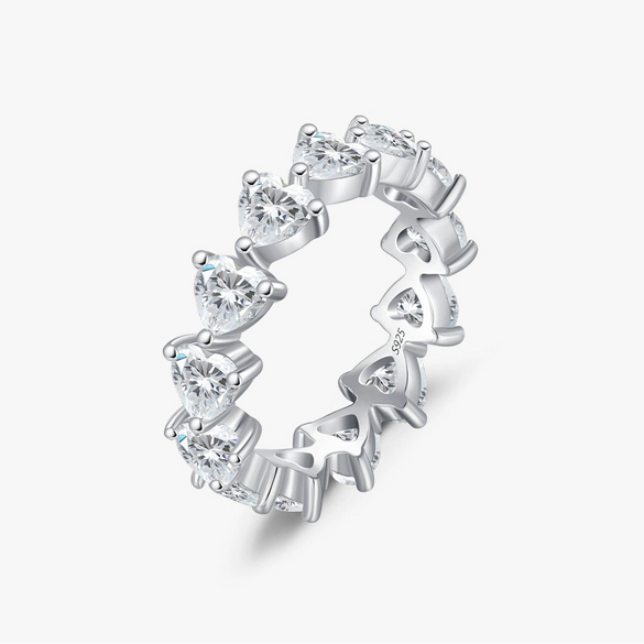 Wholesale Women's S925 Sterling Silver Heartshaped Love Diamond Ring