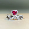 Wholesale Women's S925 Sterling Silver Heartshaped Love Moissanite Ring With Electroplating