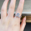 Wholesale Women's S925 Sterling Silver Heartshaped Love Moissanite Ring With Electroplating