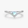 Wholesale Women's S925 Sterling Silver Heartshaped Moonstone Arrow Ring With Zircon Inlay