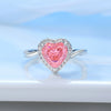 Wholesale Women's S925 Sterling Silver Heartshaped Ring Set With Diamonds Simple Luxury Style