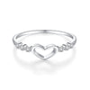 Wholesale Women's S925 Sterling Silver Heartshaped Stacked Ring With Electroplating