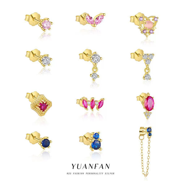 Wholesale Women's S925 Sterling Silver Heartshaped Zircon Earrings