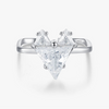 Wholesale Women's S925 Sterling Silver Heartshaped Zircon Geometric Square Open Ring Simple Style