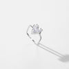 Wholesale Women's S925 Sterling Silver Heartshaped Zircon Geometric Square Open Ring Simple Style