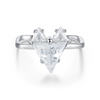 Wholesale Women's S925 Sterling Silver Heartshaped Zircon Geometric Square Open Ring Simple Style