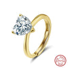 Wholesale Women's S925 Sterling Silver Heartshaped Zircon Ring Electroplated Simple Classic