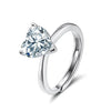 Wholesale Women's S925 Sterling Silver Heartshaped Zircon Ring Electroplated Simple Classic