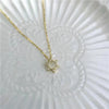 Wholesale Women's S925 Sterling Silver Hexagonal Star Diamond Pendant Necklace 14K Gold Plated