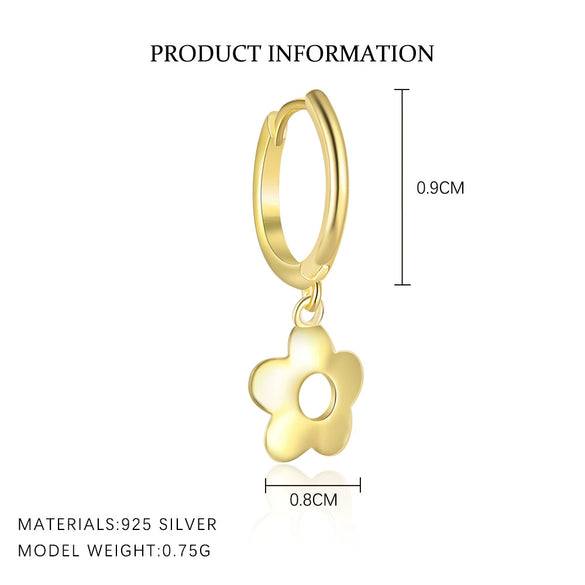 Wholesale Women's S925 Sterling Silver Hollow Flower Earrings Set With Zircon