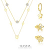 Wholesale Women's S925 Sterling Silver Hollow Flower Earrings Set With Zircon