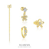 Wholesale Women's S925 Sterling Silver Hollow Flower Earrings With Zirconia In Light Luxury Style