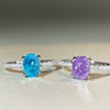 Wholesale Women's S925 Sterling Silver Ice Flower Cut Purple Diamond Ring With Geometric Style And Electroplating Treatment