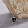 Wholesale Women's S925 Sterling Silver Inlaid Natural Black Agate Heart Shaped Love Earrings