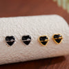 Wholesale Women's S925 Sterling Silver Inlaid Natural Black Agate Heart Shaped Love Earrings