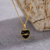 Wholesale Women's S925 Sterling Silver Inlaid Natural Black Agate Heart Shaped Pendant Necklace