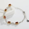Wholesale Women's S925 Sterling Silver Inlaid Natural Garnet Peridot Electroplated Light Luxury Bracelet
