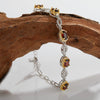 Wholesale Women's S925 Sterling Silver Inlaid Natural Garnet Peridot Electroplated Light Luxury Bracelet