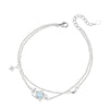 Wholesale Women's S925 Sterling Silver Inlaid Star Pendant Cross Chain Necklace