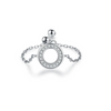 Wholesale Women's S925 Sterling Silver Inlaid Zircon Adjustable Ring With Geometric Pattern And Seiko Craft