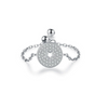 Wholesale Women's S925 Sterling Silver Inlaid Zircon Adjustable Ring With Geometric Pattern And Seiko Craft