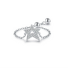 Wholesale Women's S925 Sterling Silver Inlaid Zircon Adjustable Ring With Geometric Pattern And Seiko Craft