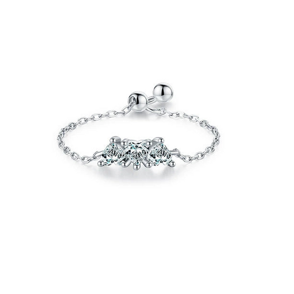 Wholesale Women's S925 Sterling Silver Inlaid Zircon Adjustable Ring With Geometric Pattern And Seiko Craft