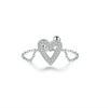 Wholesale Women's S925 Sterling Silver Inlaid Zircon Adjustable Ring With Geometric Pattern And Seiko Craft