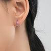 Wholesale Women's S925 Sterling Silver Inlaid Zircon Geometric Style Earrings