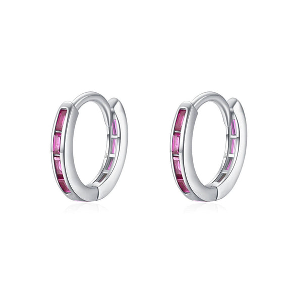Wholesale Women's S925 Sterling Silver Inlaid Zircon Geometric Style Earrings