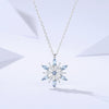 Wholesale Women's S925 Sterling Silver Inlaid Zircon Snowflake Pendant Cross Chain Necklace With Advanced Sense