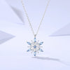 Wholesale Women's S925 Sterling Silver Inlaid Zircon Snowflake Pendant Cross Chain Necklace With Advanced Sense