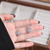 Wholesale Women's S925 Sterling Silver Inlaid Zircon Snowflake Pendant Cross Chain Necklace With Advanced Sense