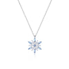 Wholesale Women's S925 Sterling Silver Inlaid Zircon Snowflake Pendant Cross Chain Necklace With Advanced Sense