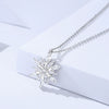 Wholesale Women's S925 Sterling Silver Inlaid Zircon Snowflake Pendant Cross Chain Necklace With Advanced Sense