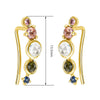 Wholesale Women's S925 Sterling Silver Inlaid Zircon Ushaped Simple Style Electroplated Earrings