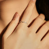 Wholesale Women's S925 Sterling Silver Ins Curve Wave Ring With Seiko Design