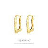 Wholesale Women's S925 Sterling Silver Irregular Water Ripple Geometric Electroplated Earrings