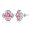 Wholesale Women's S925 Sterling Silver Jewelry Set With Clover Shape And Color Zirconium Inlaid Light Luxury Style Electroplated