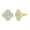 Wholesale Women's S925 Sterling Silver Jewelry Set With Clover Shape And Color Zirconium Inlaid Light Luxury Style Electroplated