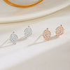 Wholesale Women's S925 Sterling Silver Leaf Earrings With Electroplating Simple Fresh Style