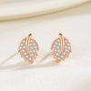 Wholesale Women's S925 Sterling Silver Leaf Earrings With Electroplating Simple Fresh Style